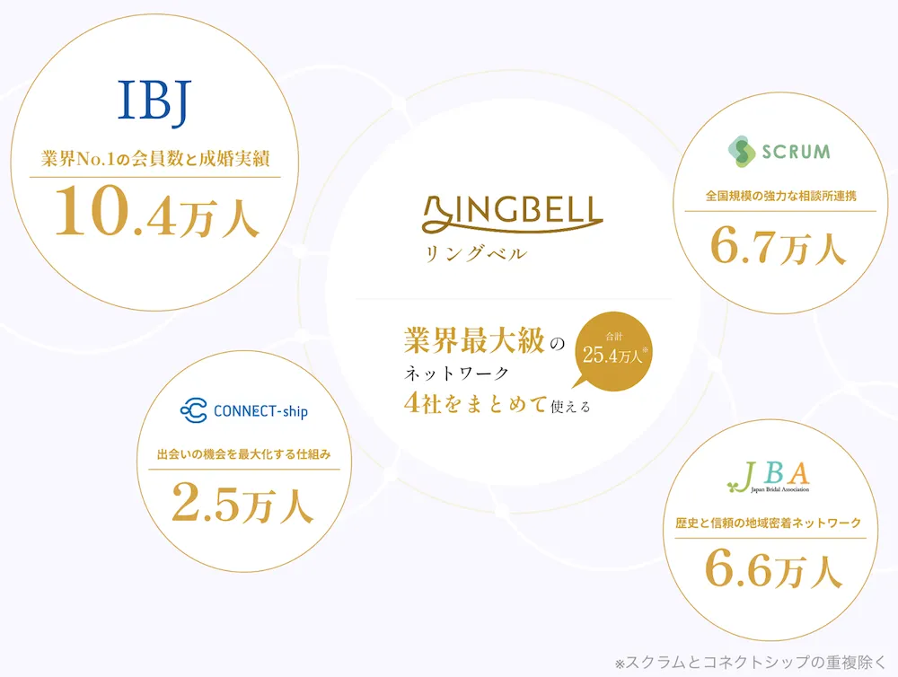 公式サイトの4社のネットワーク